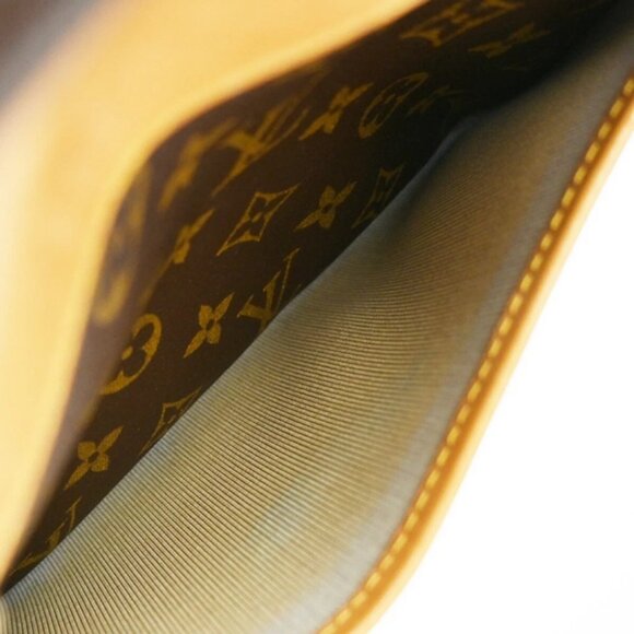 LOUIS VUITTON LV Logo Trouville Hand Bag Monogram Leather Brown - Picture 14 of 16